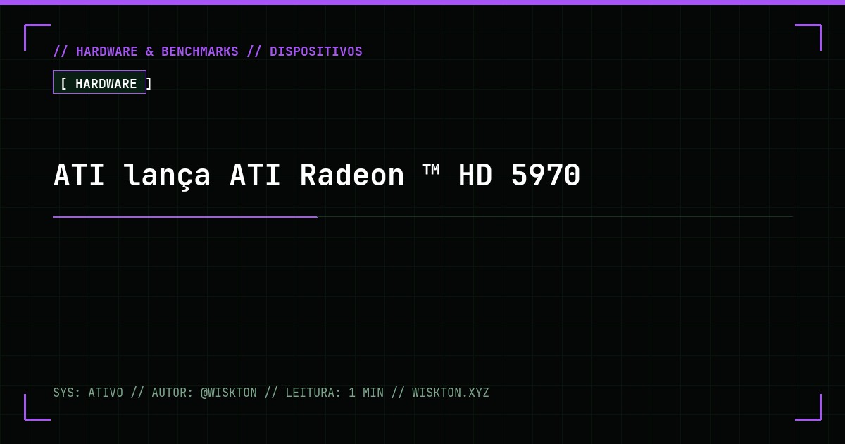 ATI lança ATI Radeon ™ HD 5970