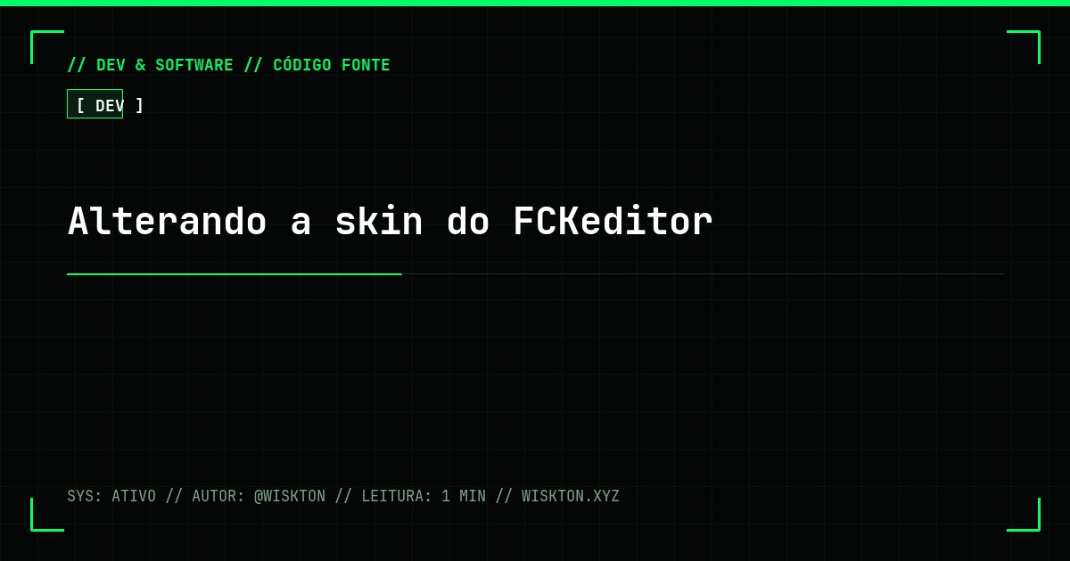 Alterando a skin do FCKeditor