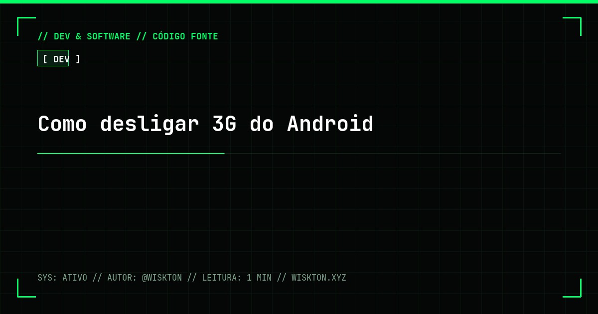 Como desligar 3G do Android