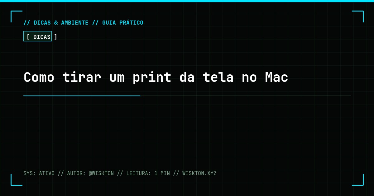 Como tirar um print da tela no Mac