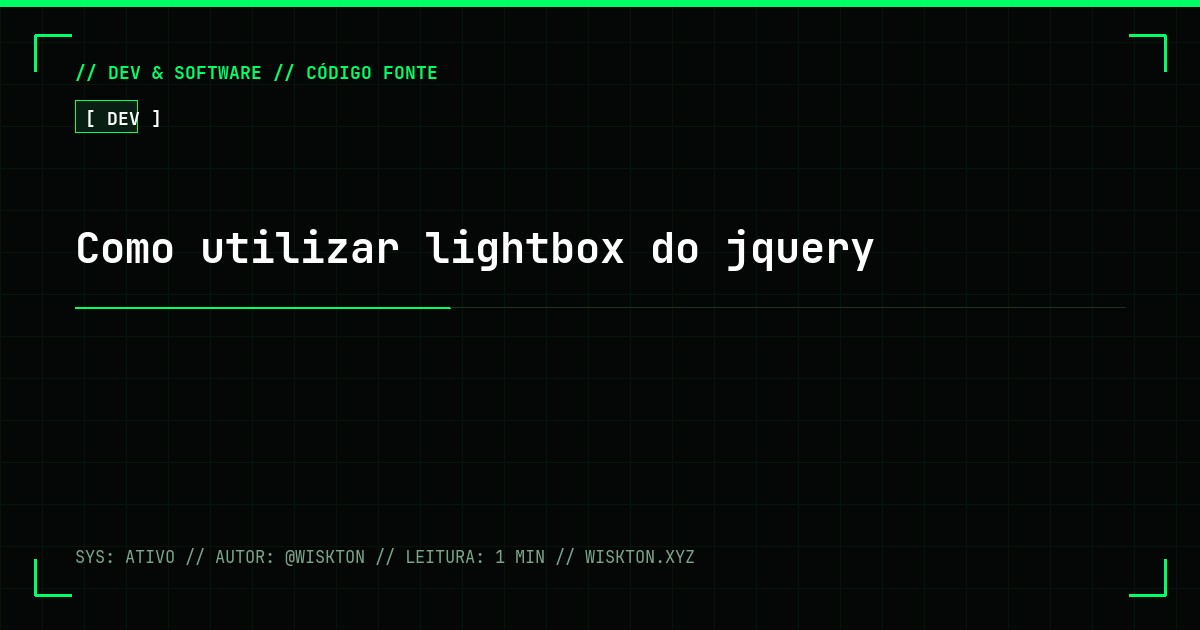 Como utilizar lightbox do jquery