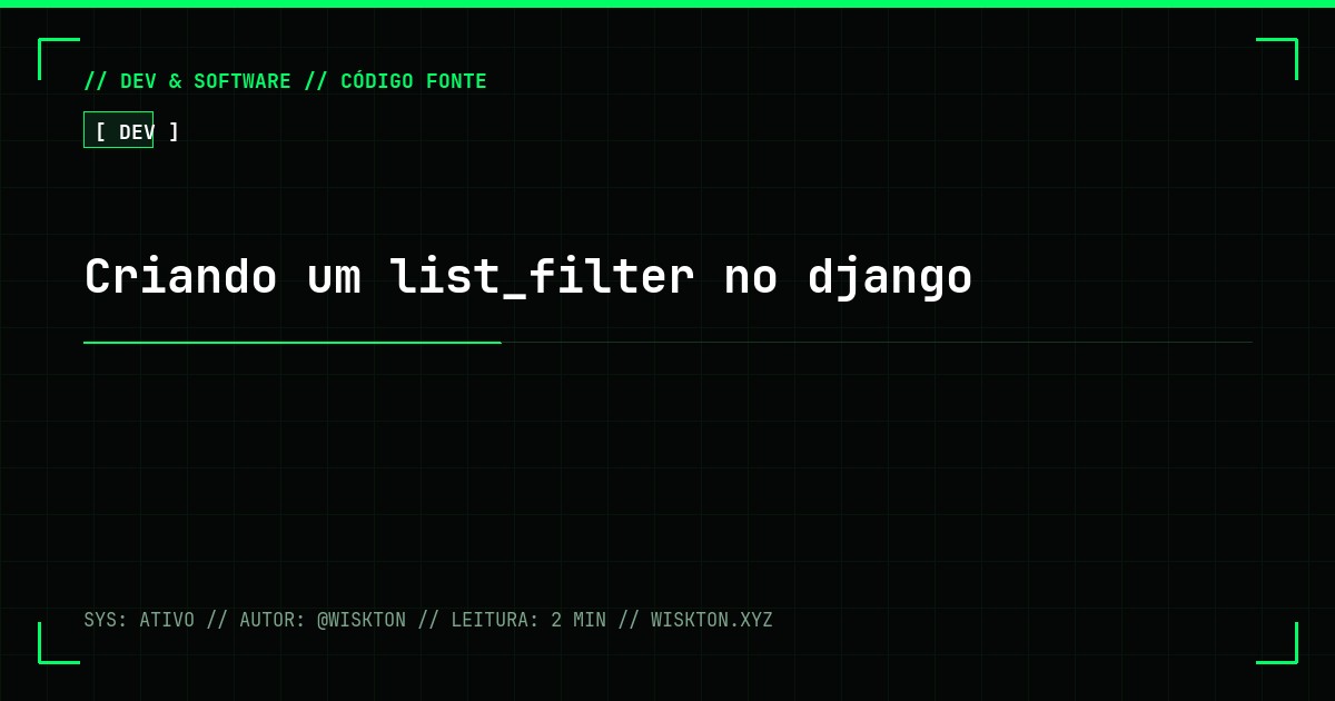 Criando um list_filter no django