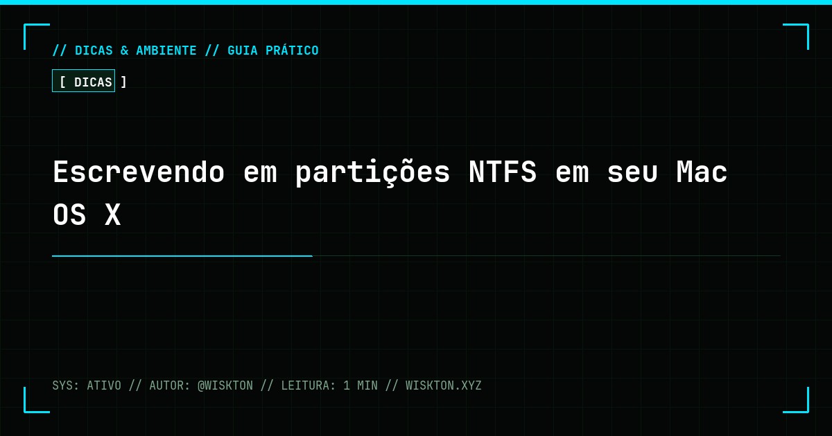 Escrevendo em partições NTFS em seu Mac OS X