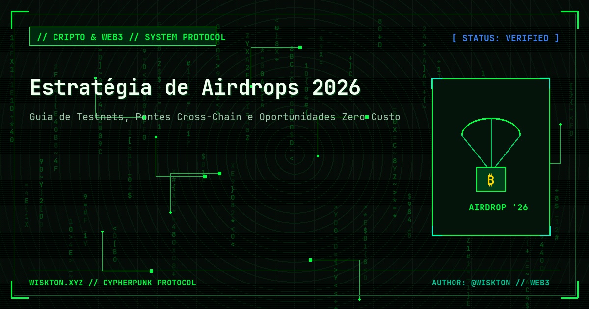 Estratégia de Airdrops 2026: Guia de Testnets e Pontes Sem Gastar Quase Nada