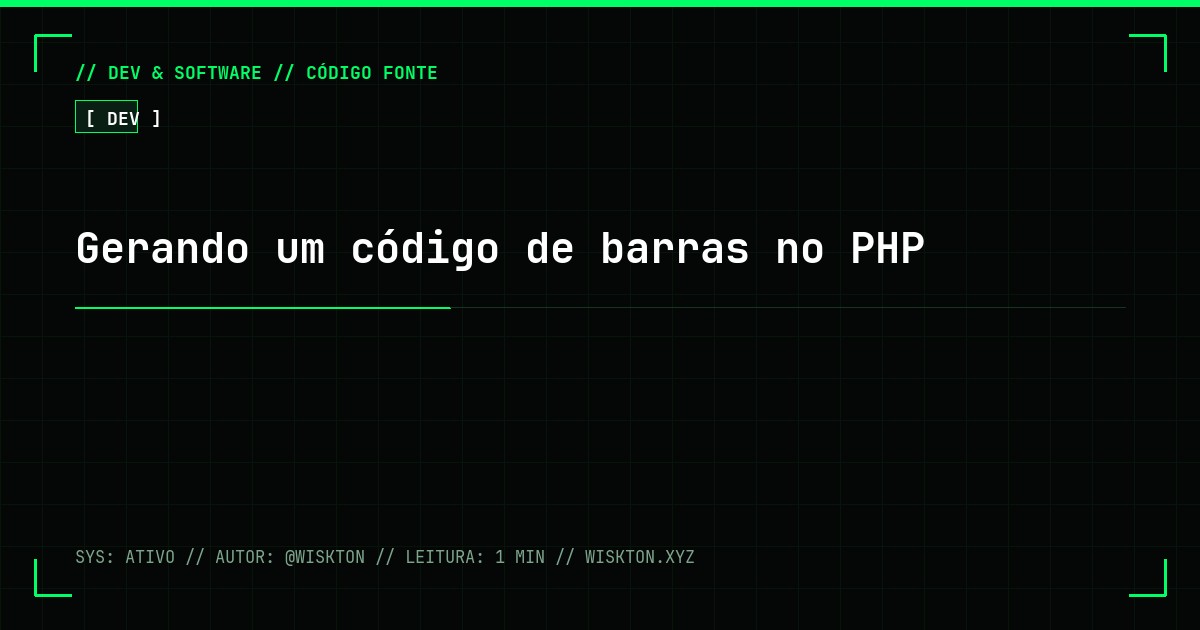 Gerando um código de barras no PHP
