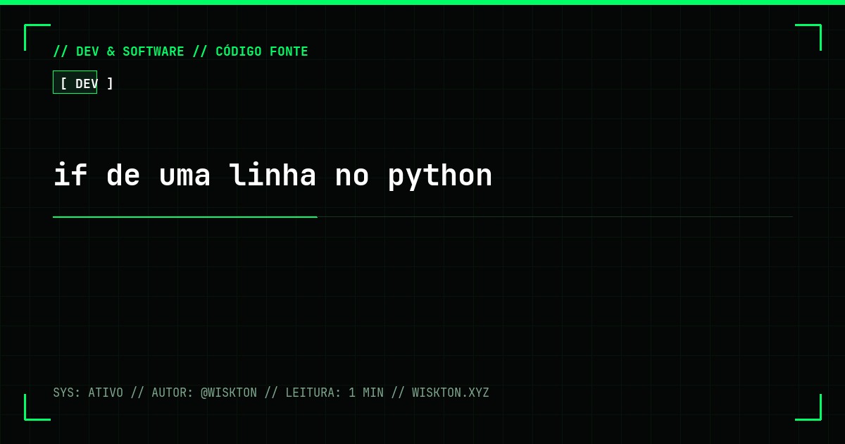 if de uma linha no python