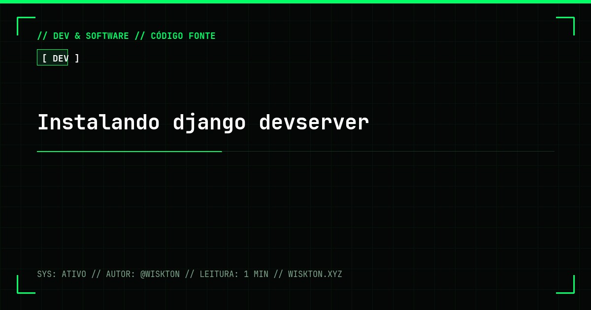 Instalando django devserver