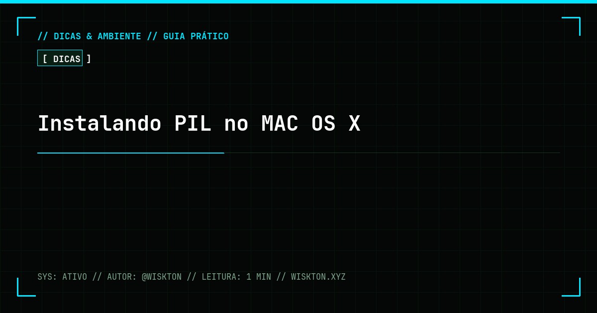 Instalando PIL no MAC OS X