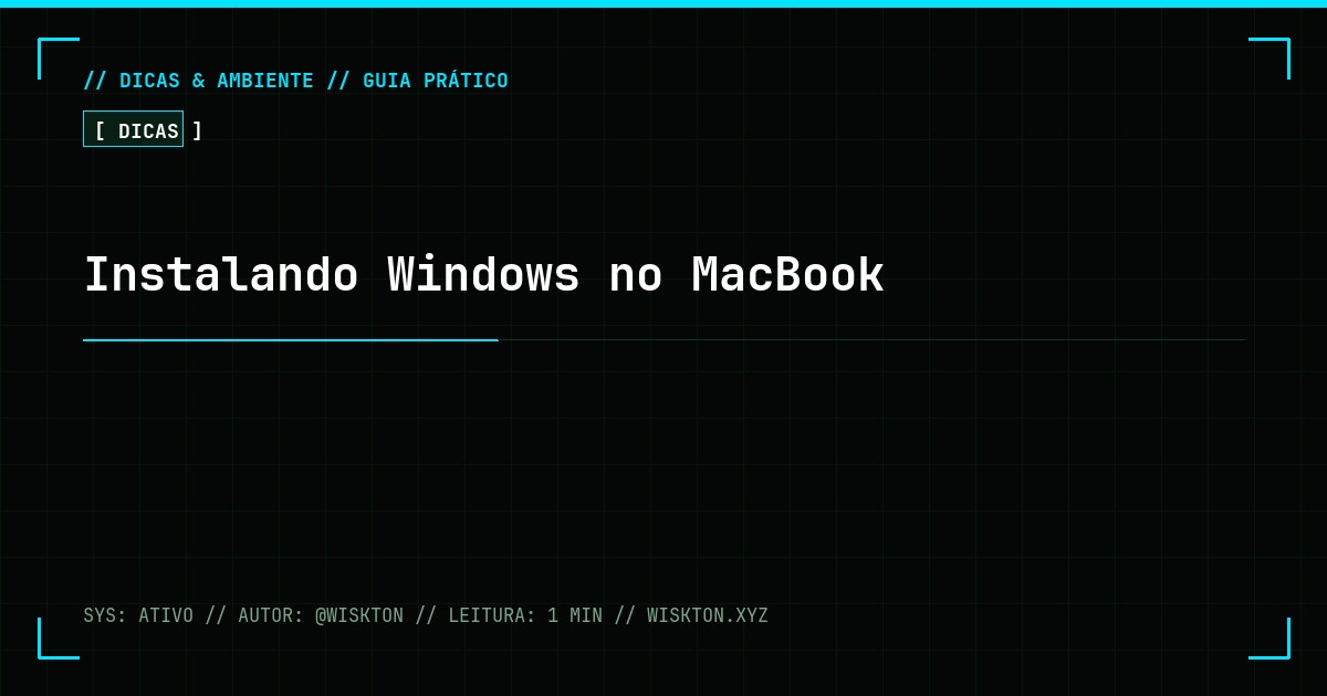 Instalando Windows no MacBook